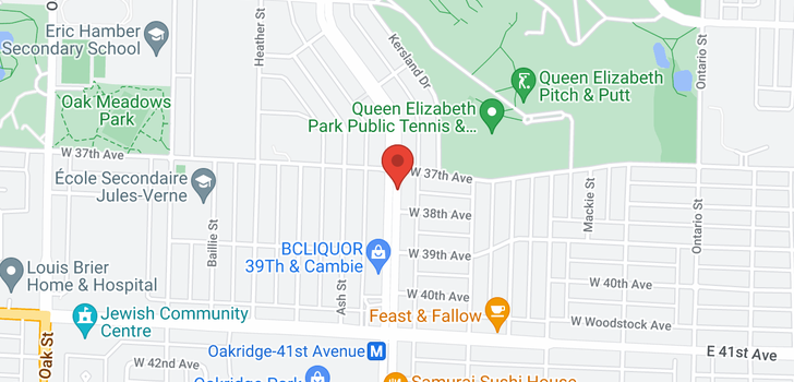 map of 105 5383 CAMBIE STREET